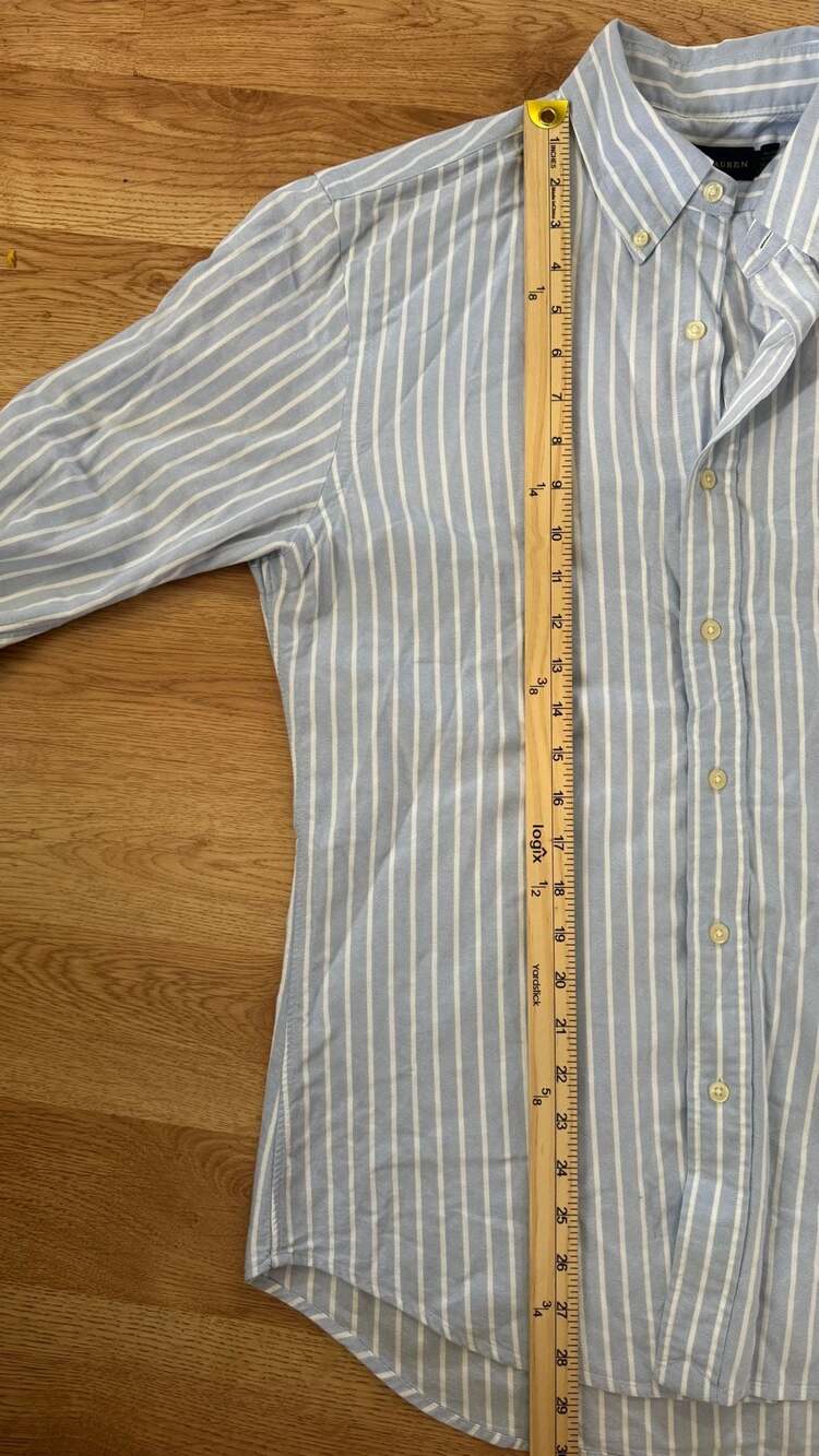 Ralph Lauren Slim Fit Blue And White Striped Button Down Shirt - Picture 8 of 9